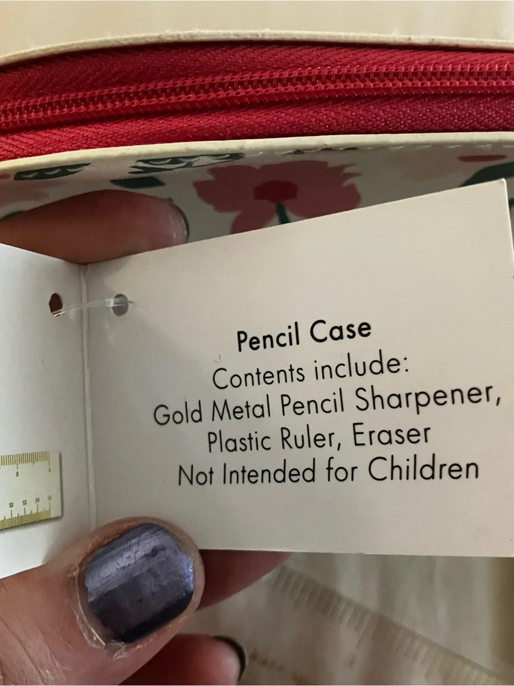 Kate Spade New York Floral Pencil Case Set with Ruler, Eraser, & Sharpener NWT
